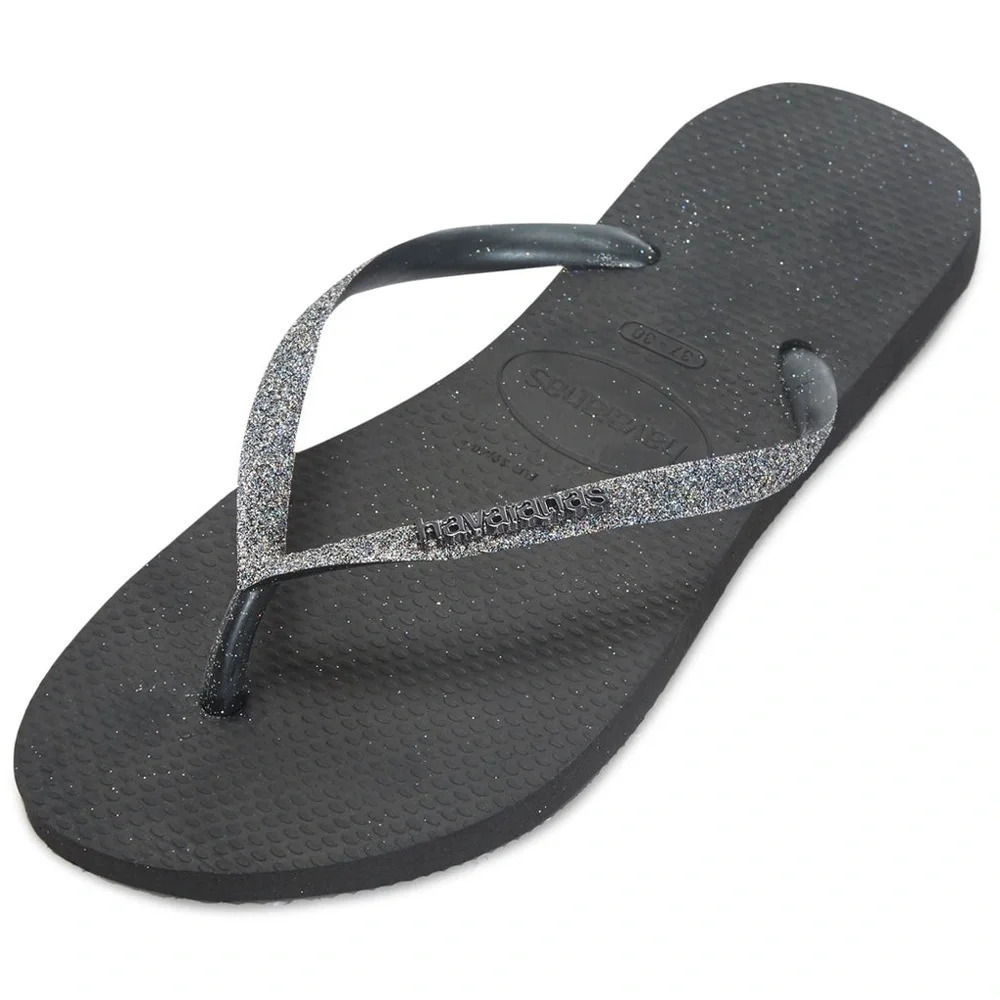 NWT Havaianas Black Glitter Sandals